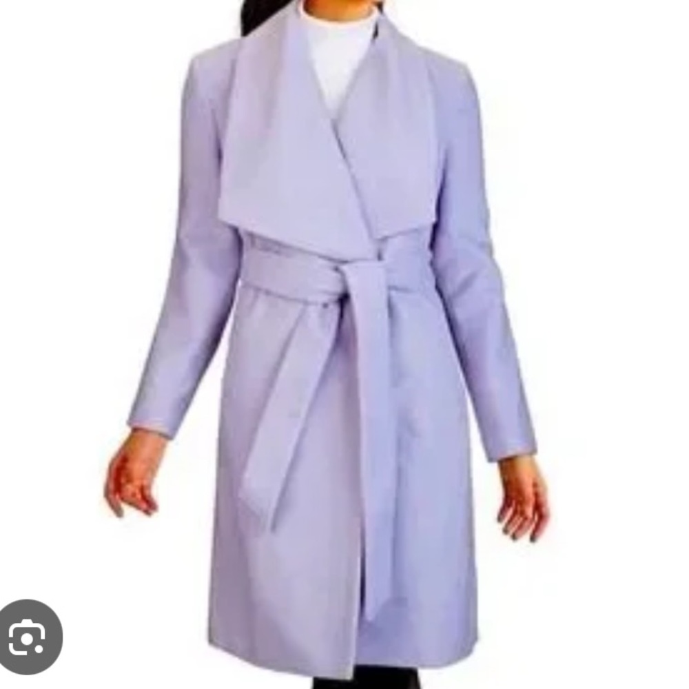 NWOT Cole Haan Signature Slick Wrap Belted Wool Blend Wrap Coat Size 4.